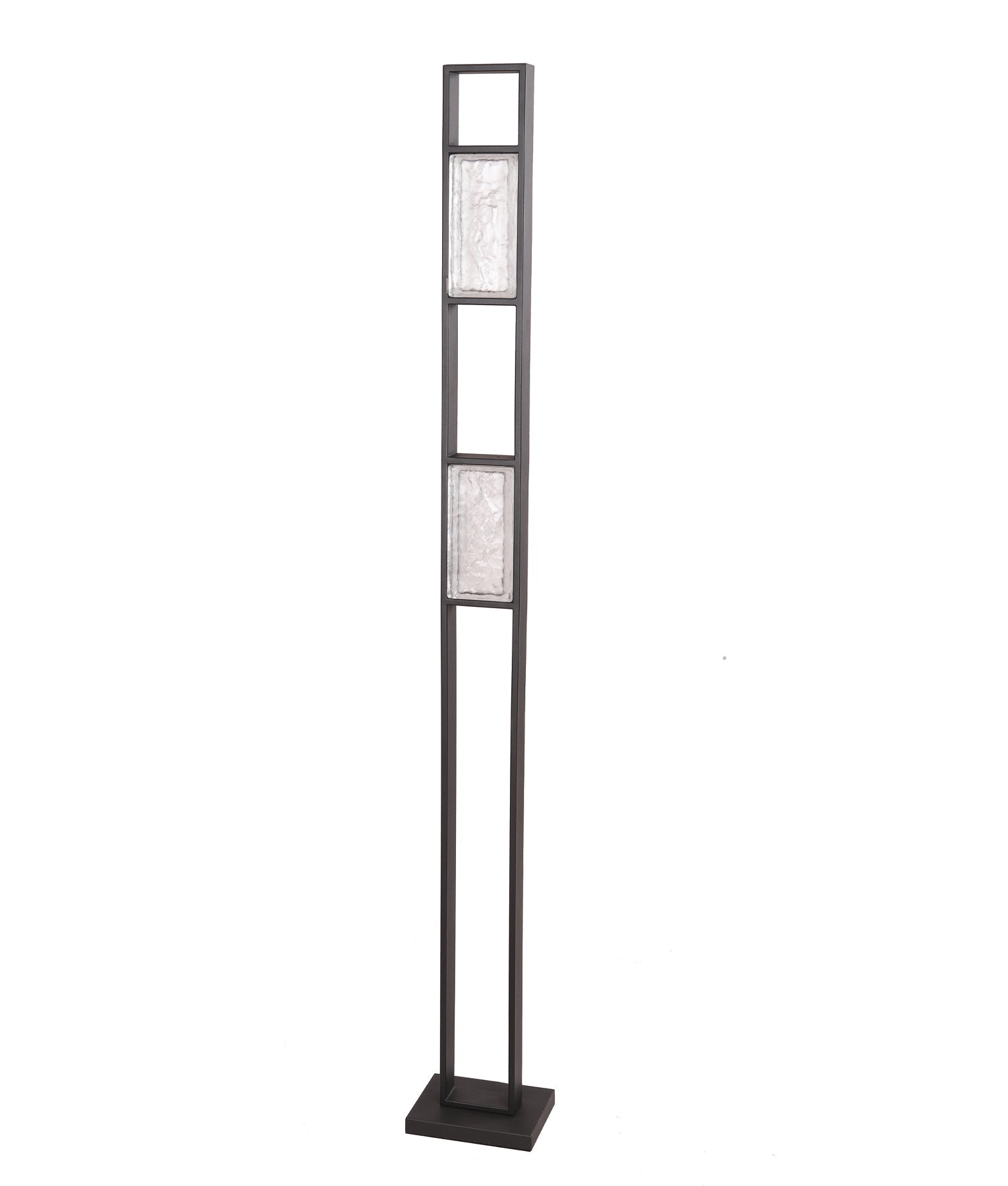 Zeigel: Interior LED Rectangular Textured Ice Glass Diffuser Floor Lamps