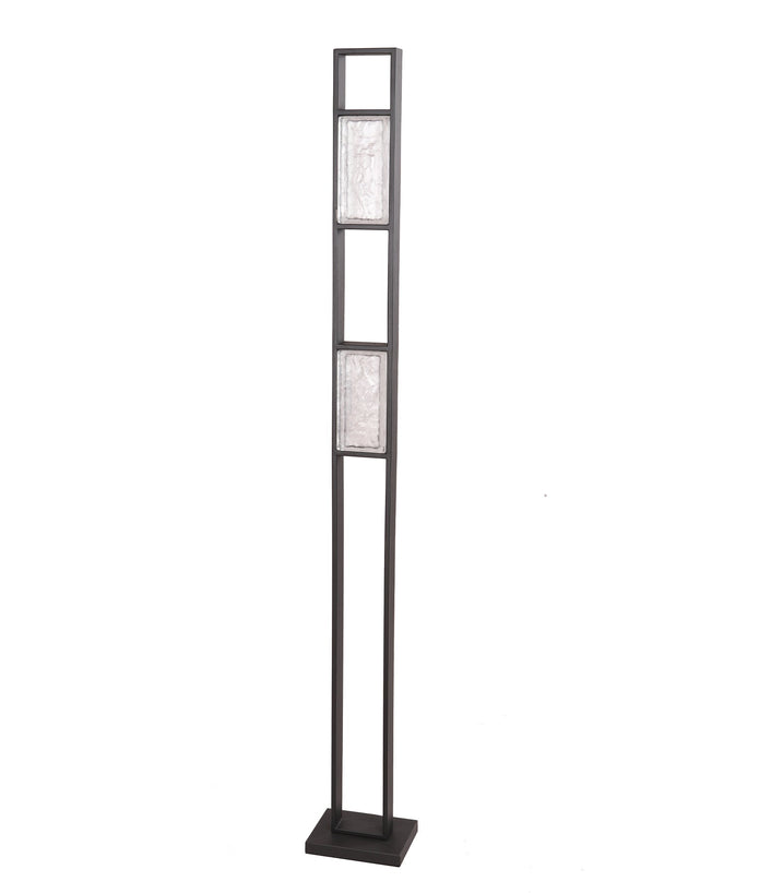 Zeigel: Interior LED Rectangular Textured Ice Glass Diffuser Floor Lamps