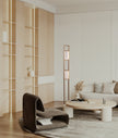 Zeigel: Interior LED Rectangular Textured Ice Glass Diffuser Floor Lamps