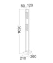 Zeigel: Interior LED Rectangular Textured Ice Glass Diffuser Floor Lamps