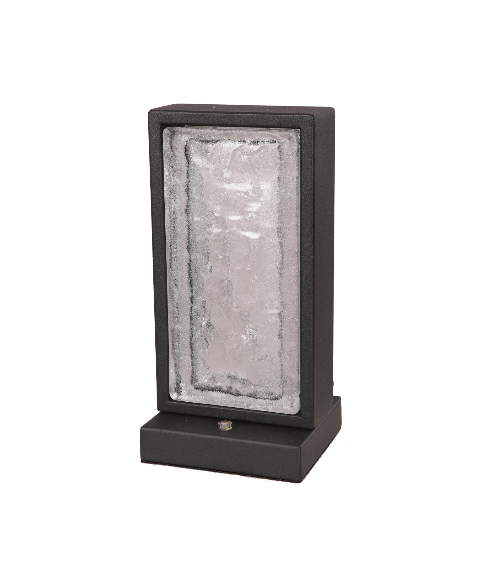 Zeigel: Interior LED Rectangular Textured Ice Glass Diffuser Table Lamps