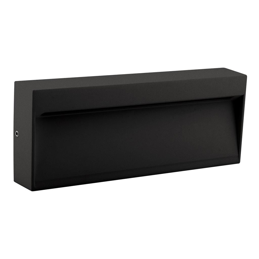 zeke 8 8w rectangular surface mounted led steplight black