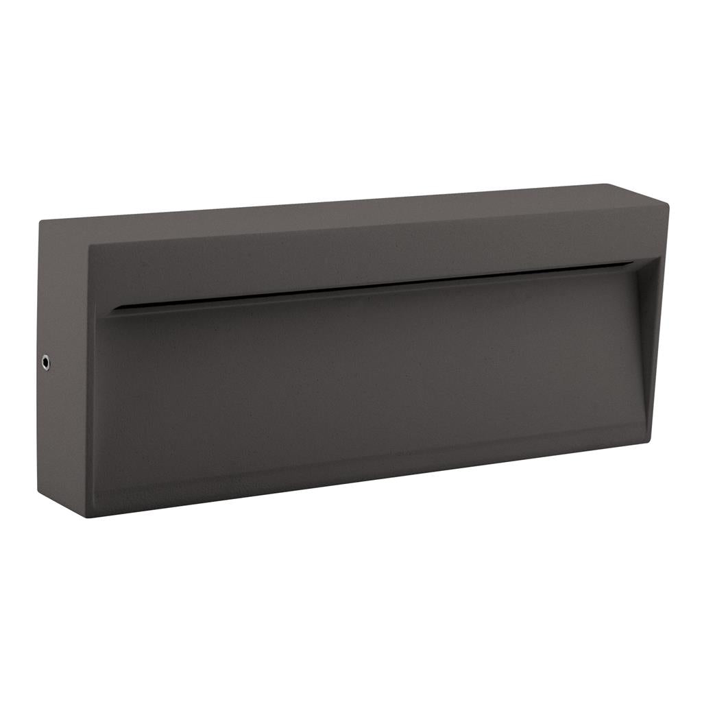 zeke 8 8w rectangular surface mounted led steplight dark grey