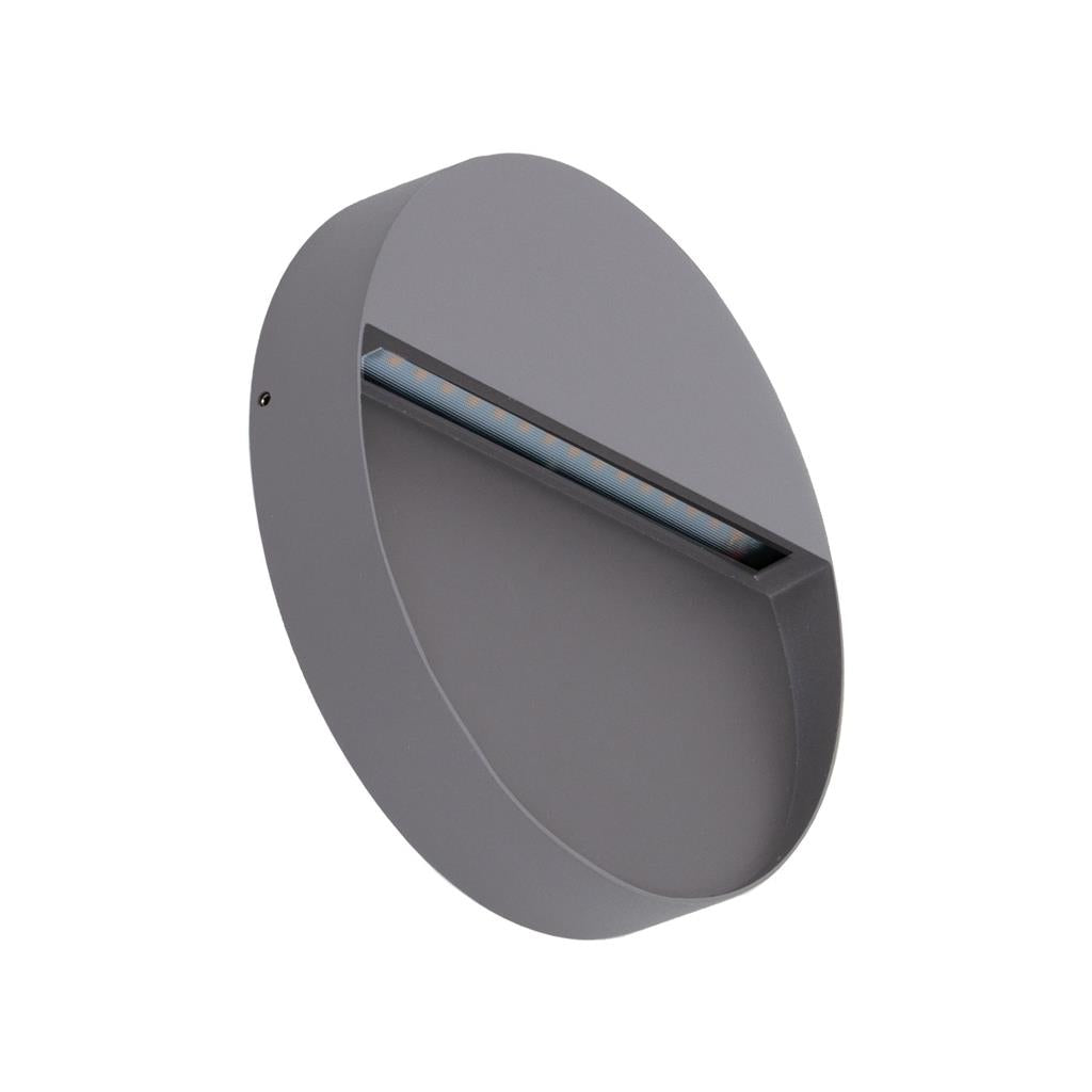 zeke 9 9w round led wall light 240v silver