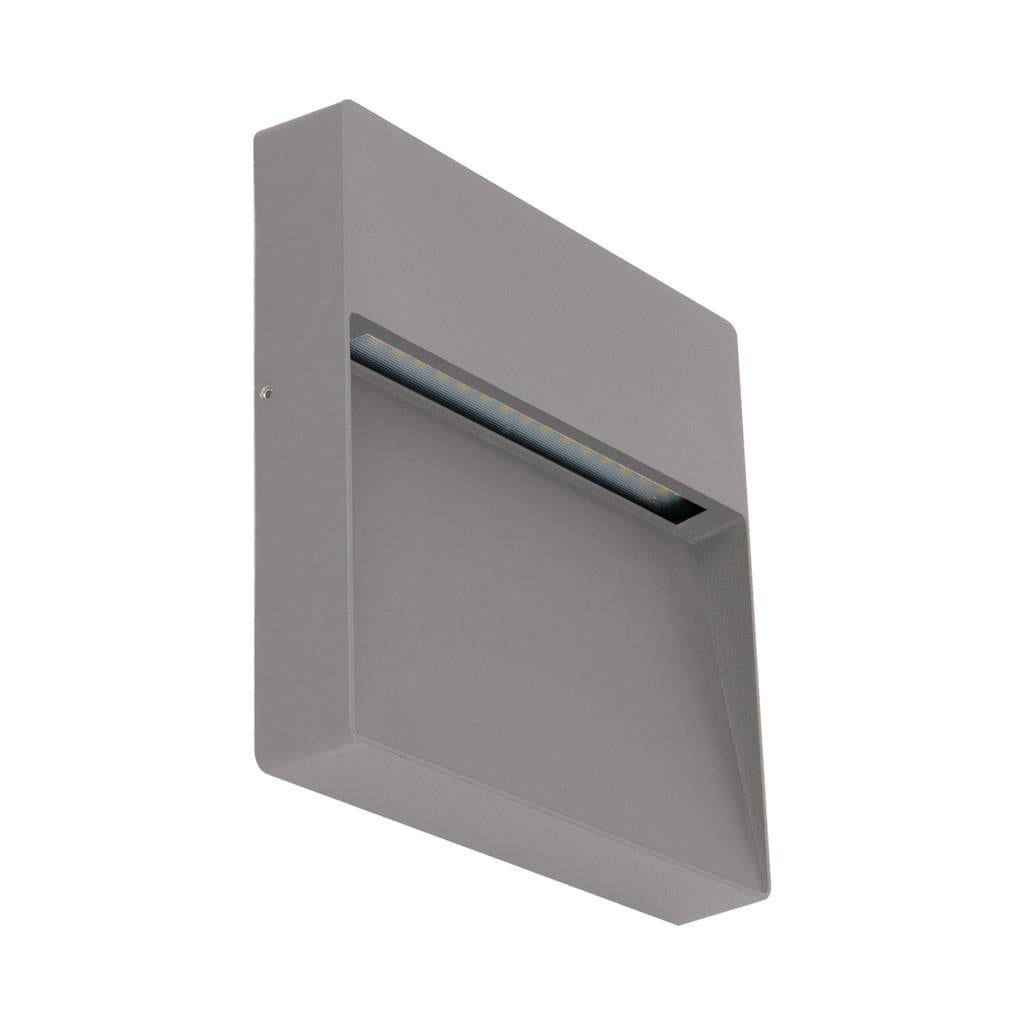 zeke 9 9w square led wall light 240v silver