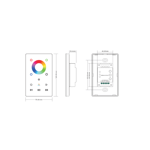 HV9101-ZB-RGBWTP - RGBW Zigbee LED Touch Panel