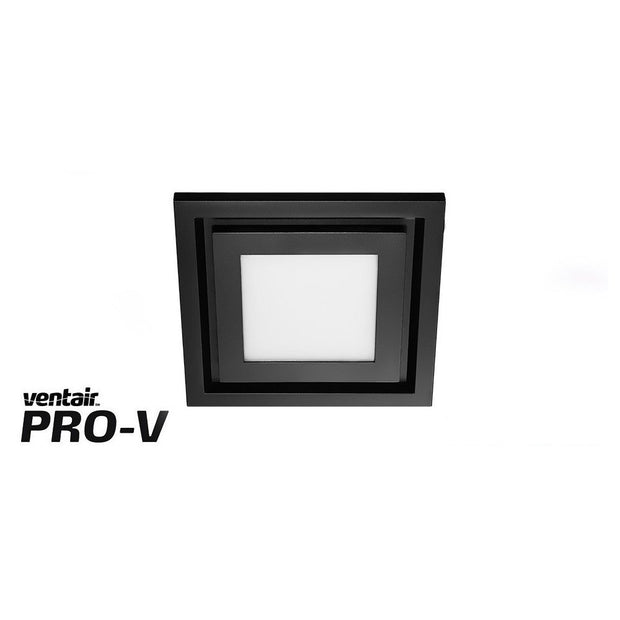 Airbus 250 Exhaust Fan with 14w LED Light with Black Square Fascia