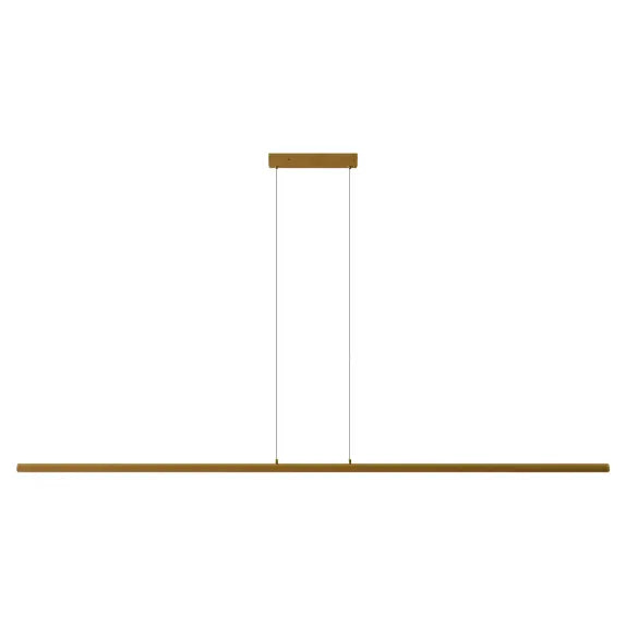 Aeris 2000mm Fluted Linear LED Pendant Clear Cord 62W Tri Colour Non Dimmable Gold 2M Drop IP20