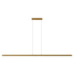 Aeris 2000mm Fluted Linear LED Pendant Clear Cord 62W Tri Colour Non Dimmable Gold 2M Drop IP20