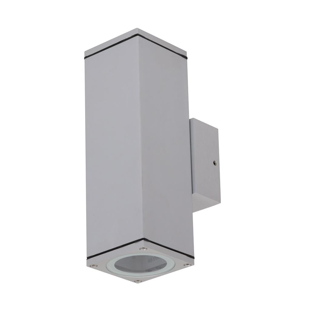 alpha 2 up down exterior wall light anodised aluminium