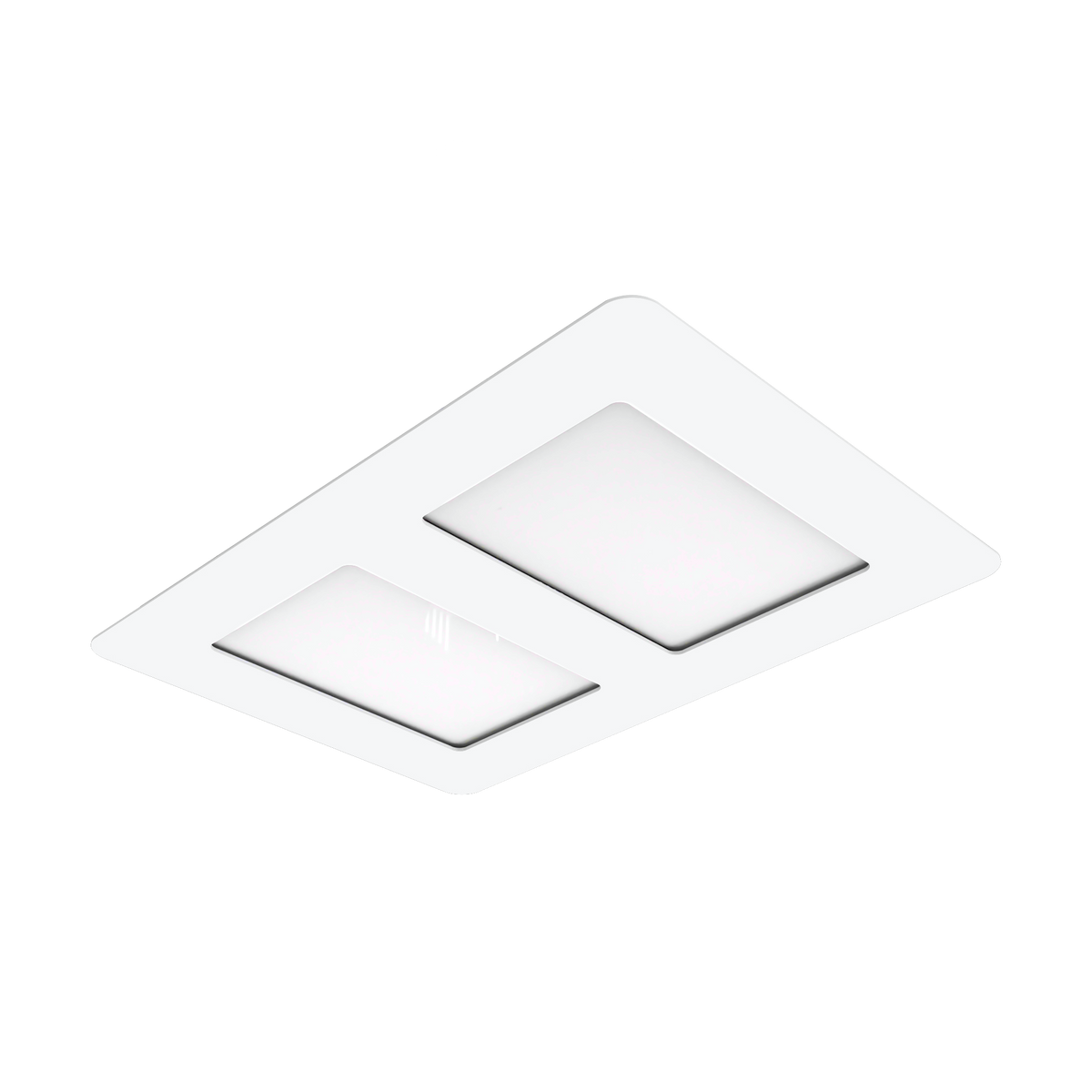 Aspire II 1000W Halogen 3 in 1 Bathroom Heater & High Extraction Exhaust Fan with LED Tricolour Panel Light White