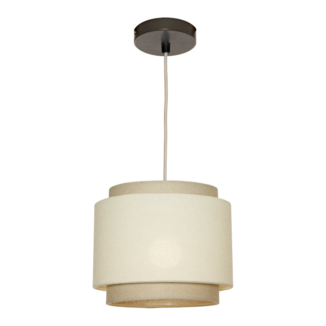 Bern 1 Light Pendant Small Beige