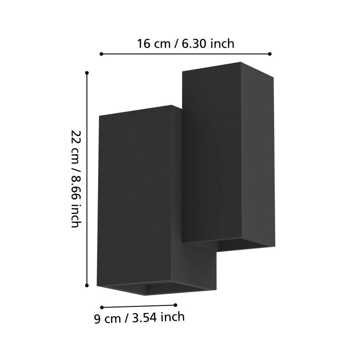 Blake Wall Light 4X5W GU10 Tri-Colour Black
