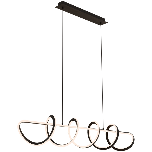 Bulbul Black 80W 1500mm CCT Linear Spiral LED Pendant