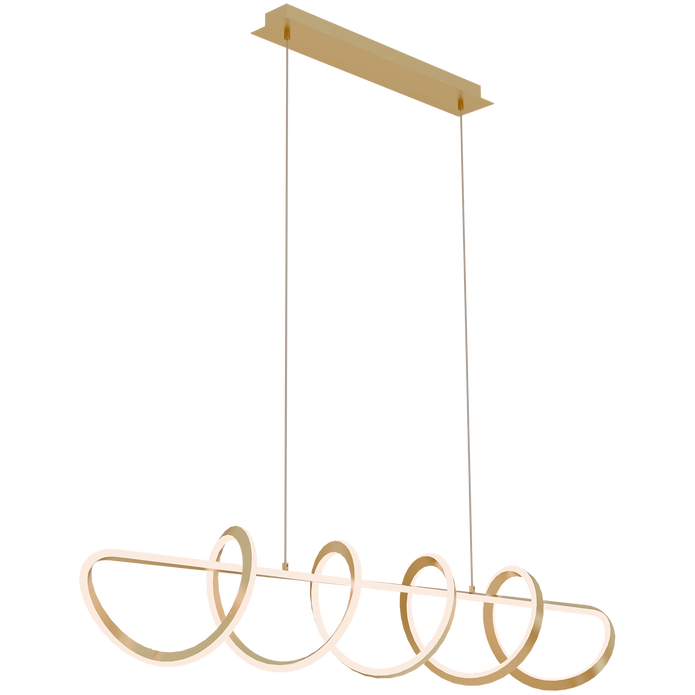 Bulbul Brass 80W 1500mm CCT Linear Spiral LED Pendant