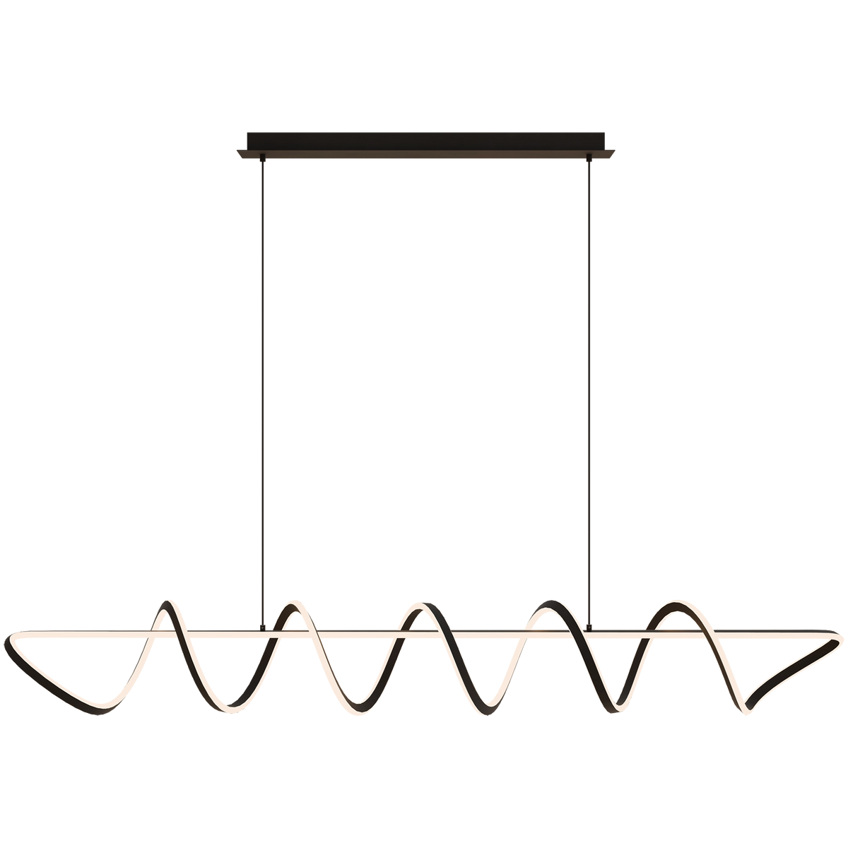 Bulbul Black 110W 2000mm CCT Linear Spiral LED Pendant