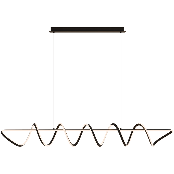Bulbul Black 110W 2000mm CCT Linear Spiral LED Pendant