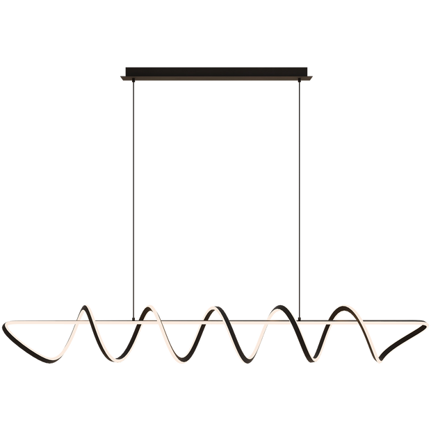 Bulbul Black 110W 2000mm CCT Linear Spiral LED Pendant