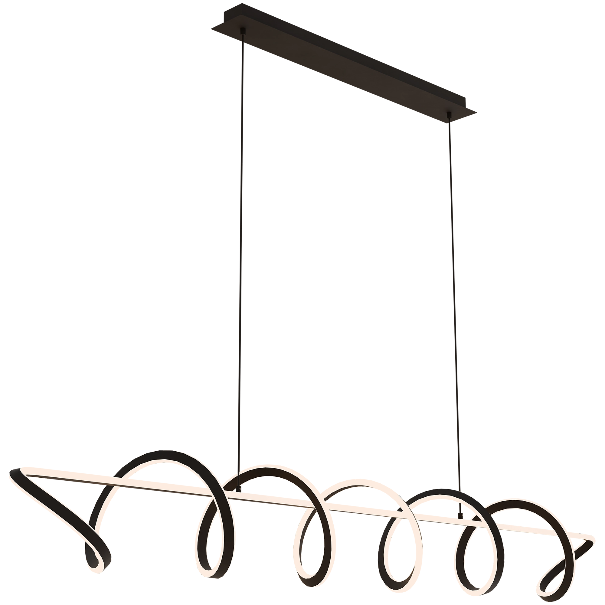 Bulbul Black 110W 2000mm CCT Linear Spiral LED Pendant