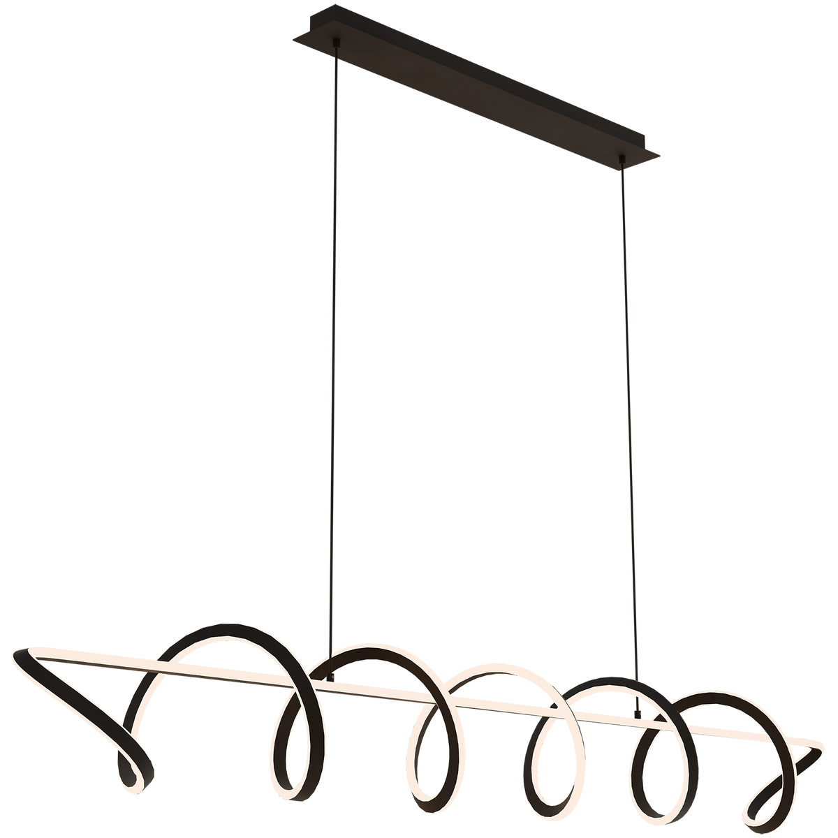 Bulbul Black 110W 2000mm CCT Linear Spiral LED Pendant