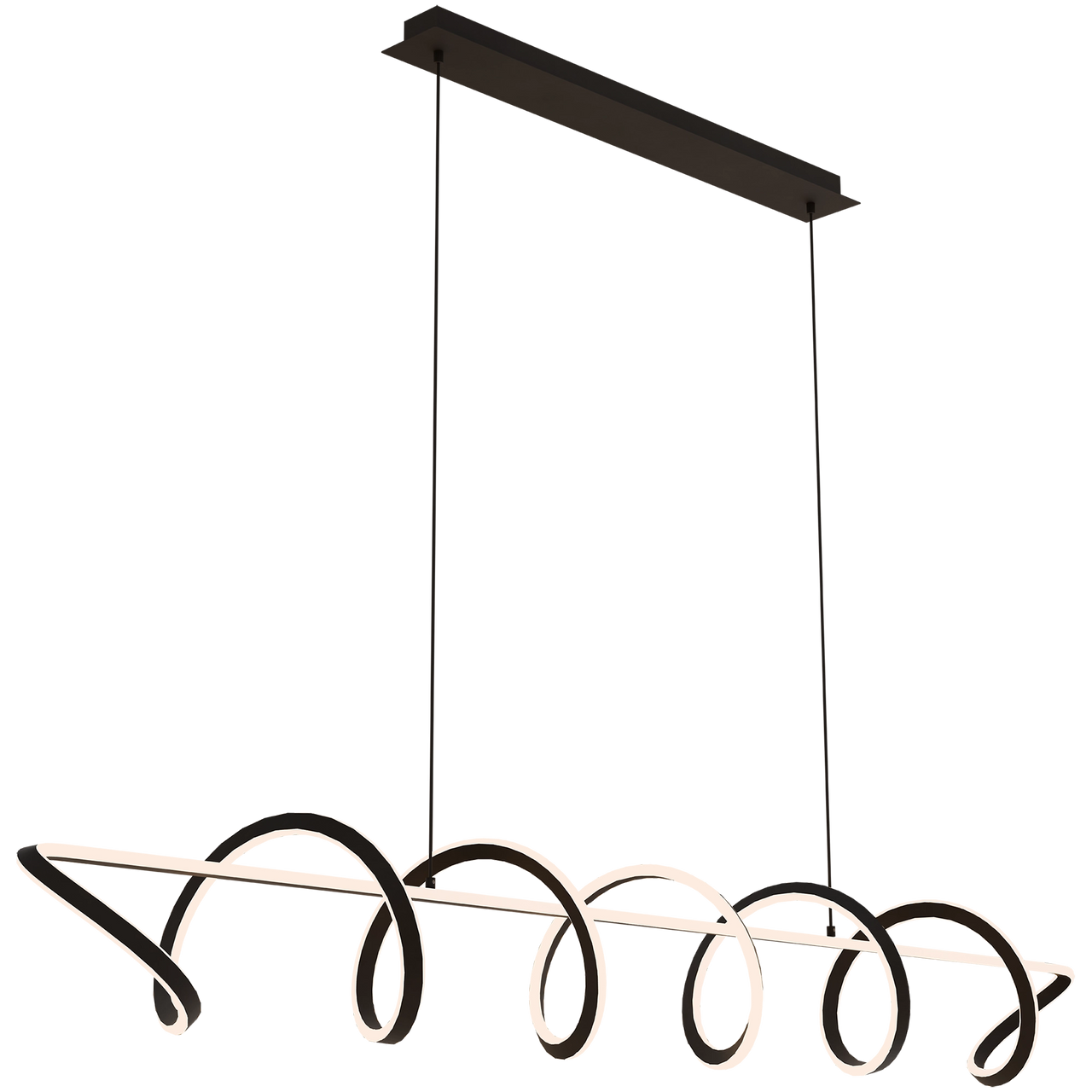 Bulbul Black 110W 2000mm CCT Linear Spiral LED Pendant