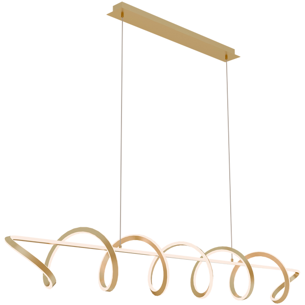 Bulbul Brass 110W 2000mm CCT Linear Spiral LED Pendant