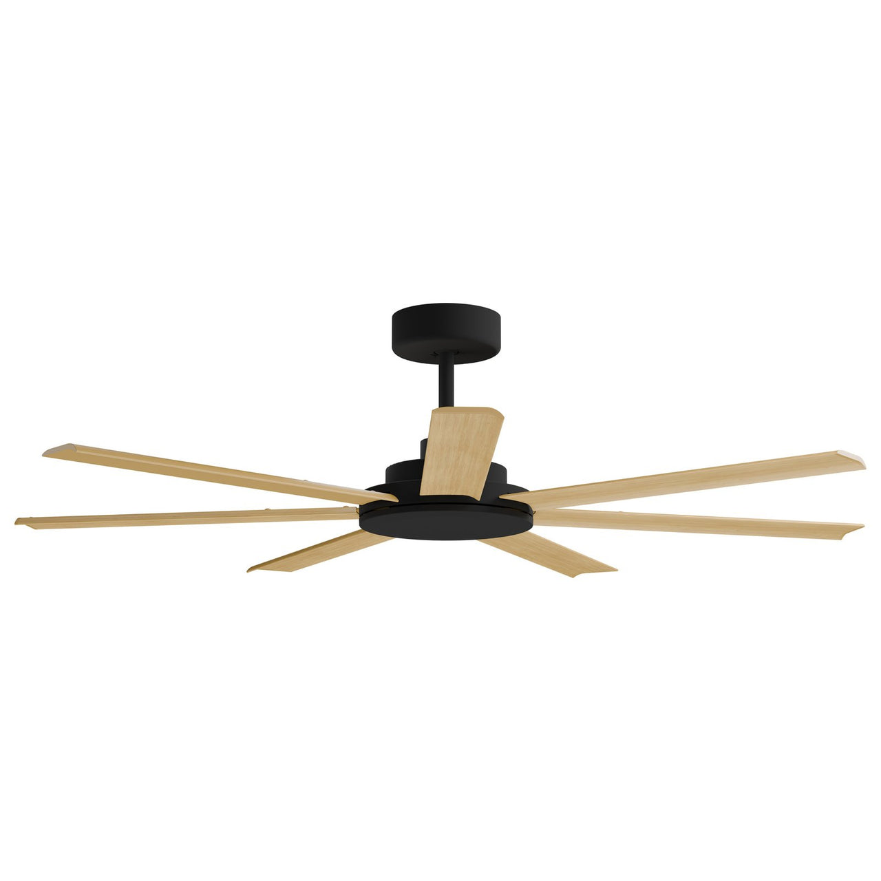 Calibo Alula 60" (1524mm) 7 Blade Indoor/Outdoor DC Ceiling Fan & Remote Black with Bamboo