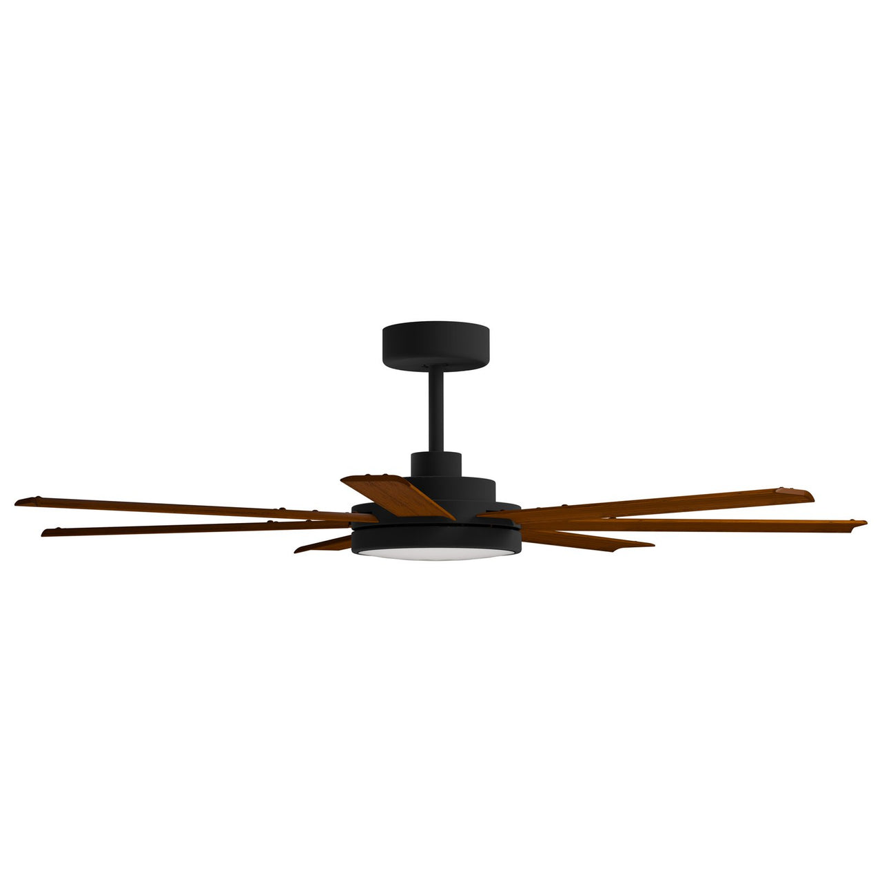 Calibo Alula 60" (1524mm) 7 Blade Indoor/Outdoor DC Ceiling Fan with 24W Light & Remote in Black with Koa