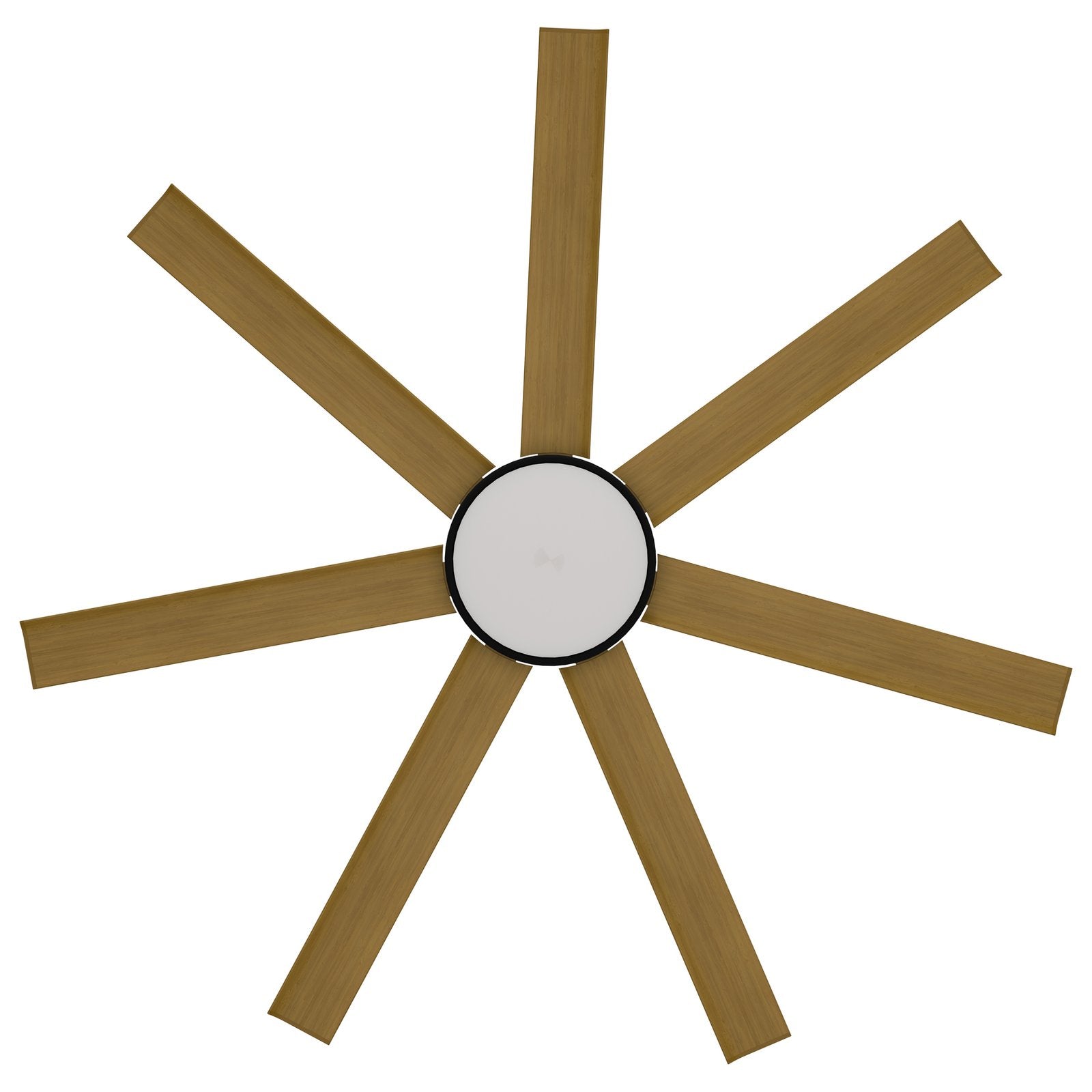 Calibo Alula 60" (1524mm) 7 Blade Indoor/Outdoor DC Ceiling Fan with 24W Light & Remote in Black with Teak