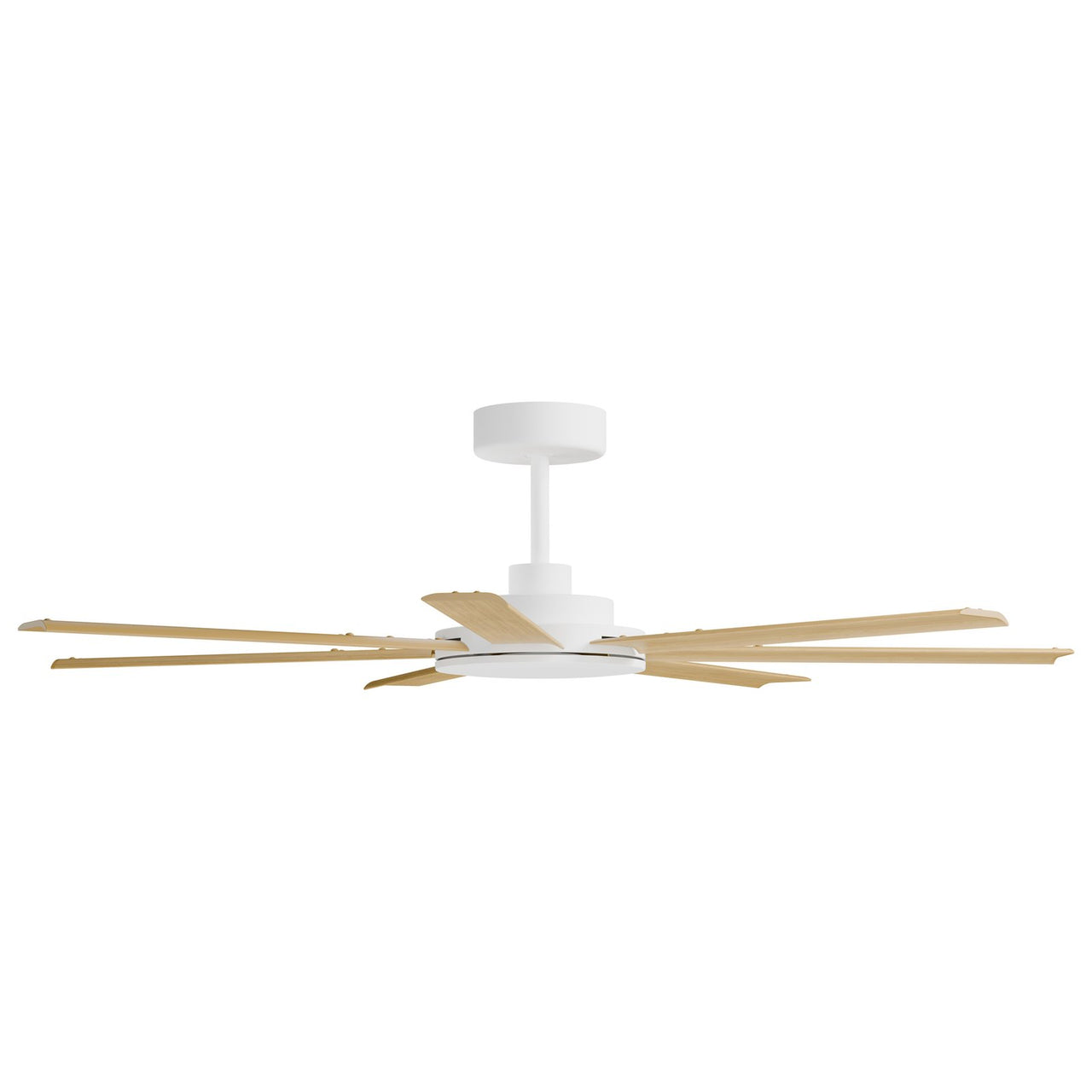 Calibo Alula 60" (1524mm) 7 Blade Indoor/Outdoor DC Ceiling Fan & Remote White with Bamboo