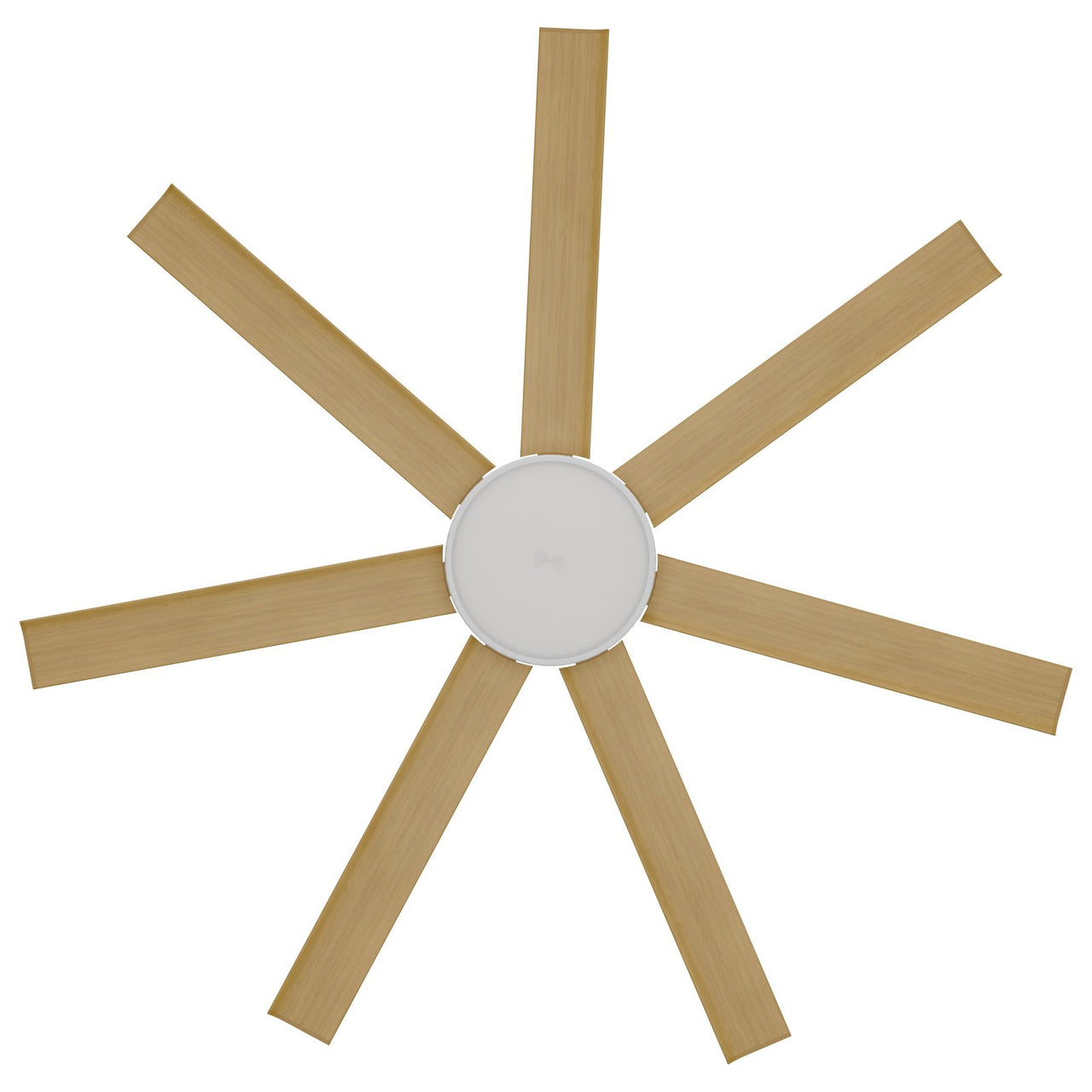 Calibo Alula 60" (1524mm) 7 Blade Indoor/Outdoor DC Ceiling Fan with 24W Light & Remote in White with Bamboo