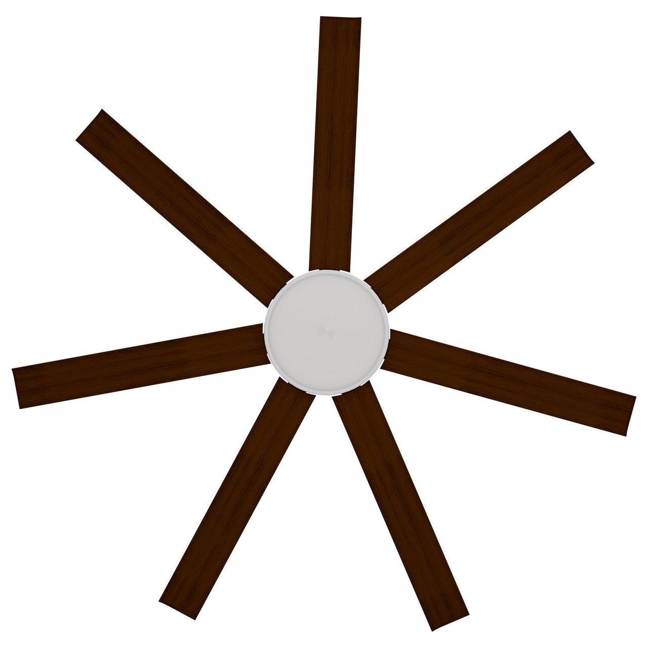 Calibo Alula 60" (1524mm) 7 Blade Indoor/Outdoor DC Ceiling Fan with 24W Light & Remote in White with Koa