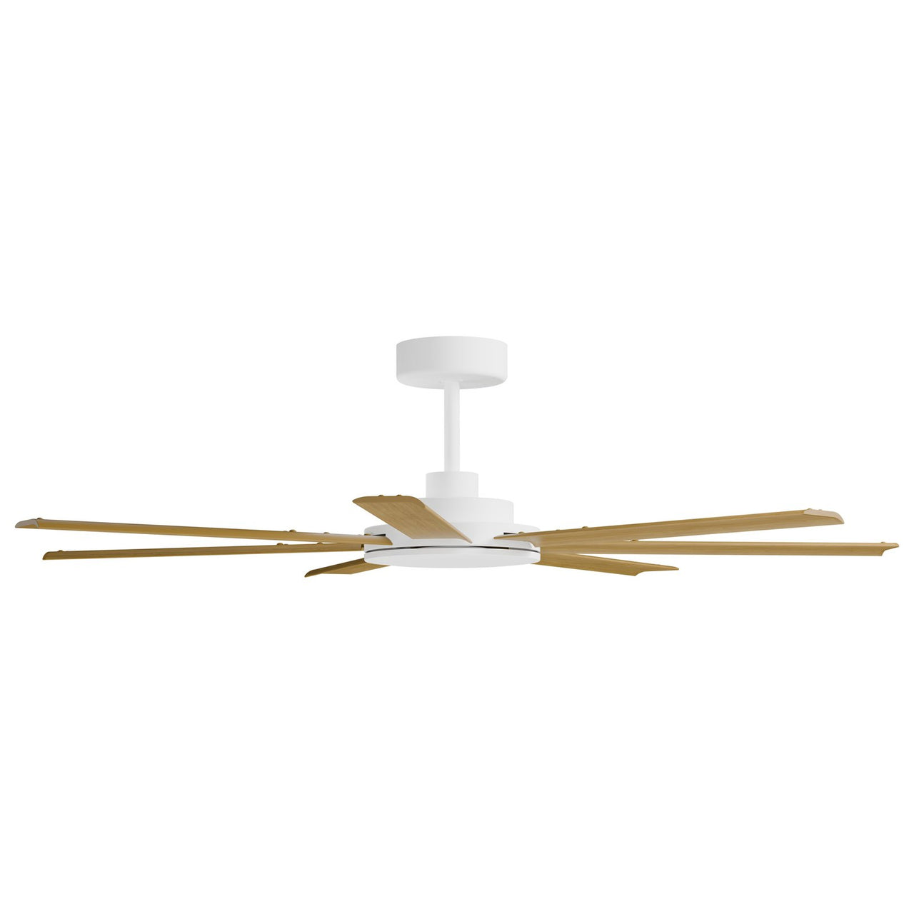 Calibo Alula 60" (1524mm) 7 Blade Indoor/Outdoor DC Ceiling Fan & Remote white with Teak