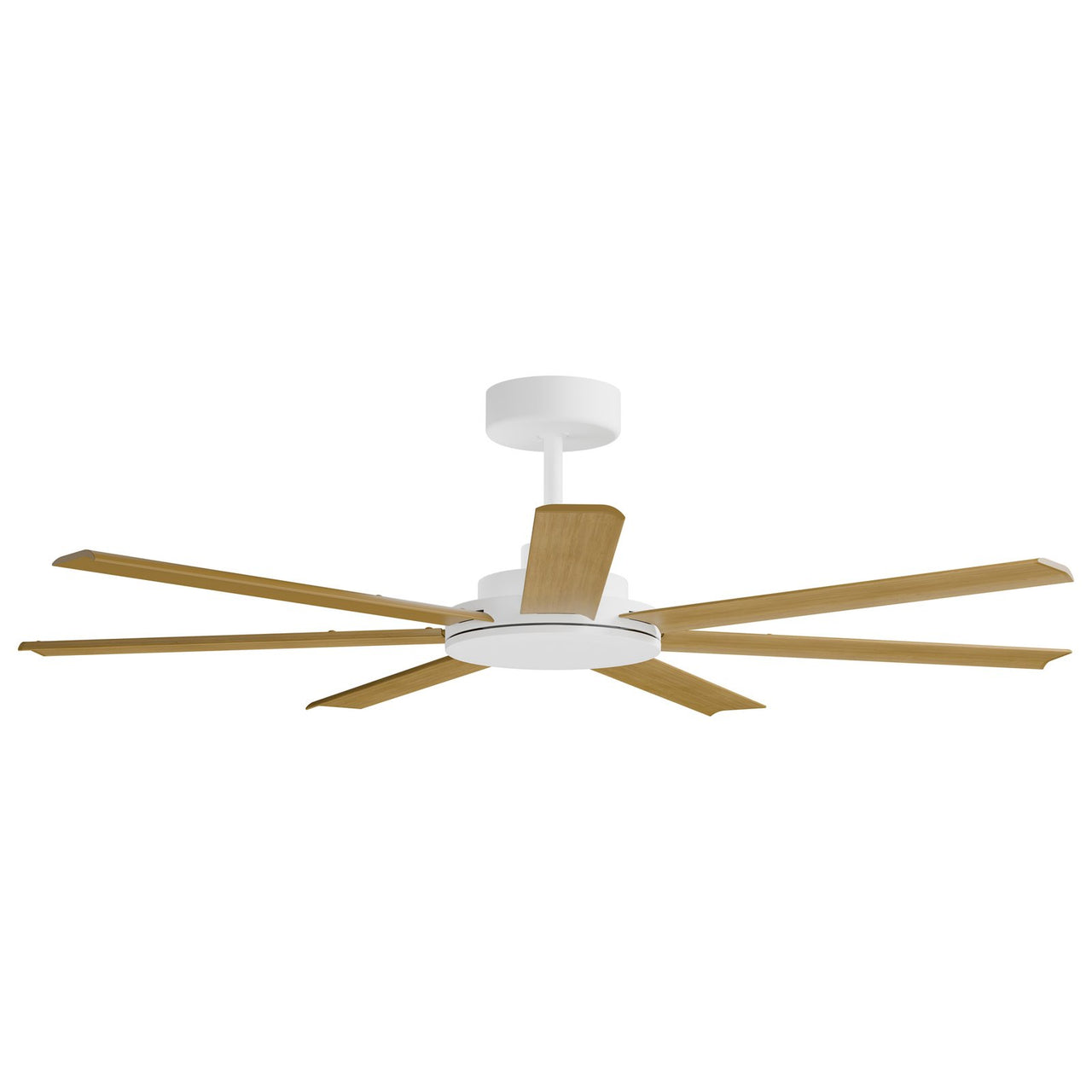 Calibo Alula 60" (1524mm) 7 Blade Indoor/Outdoor DC Ceiling Fan & Remote white with Teak