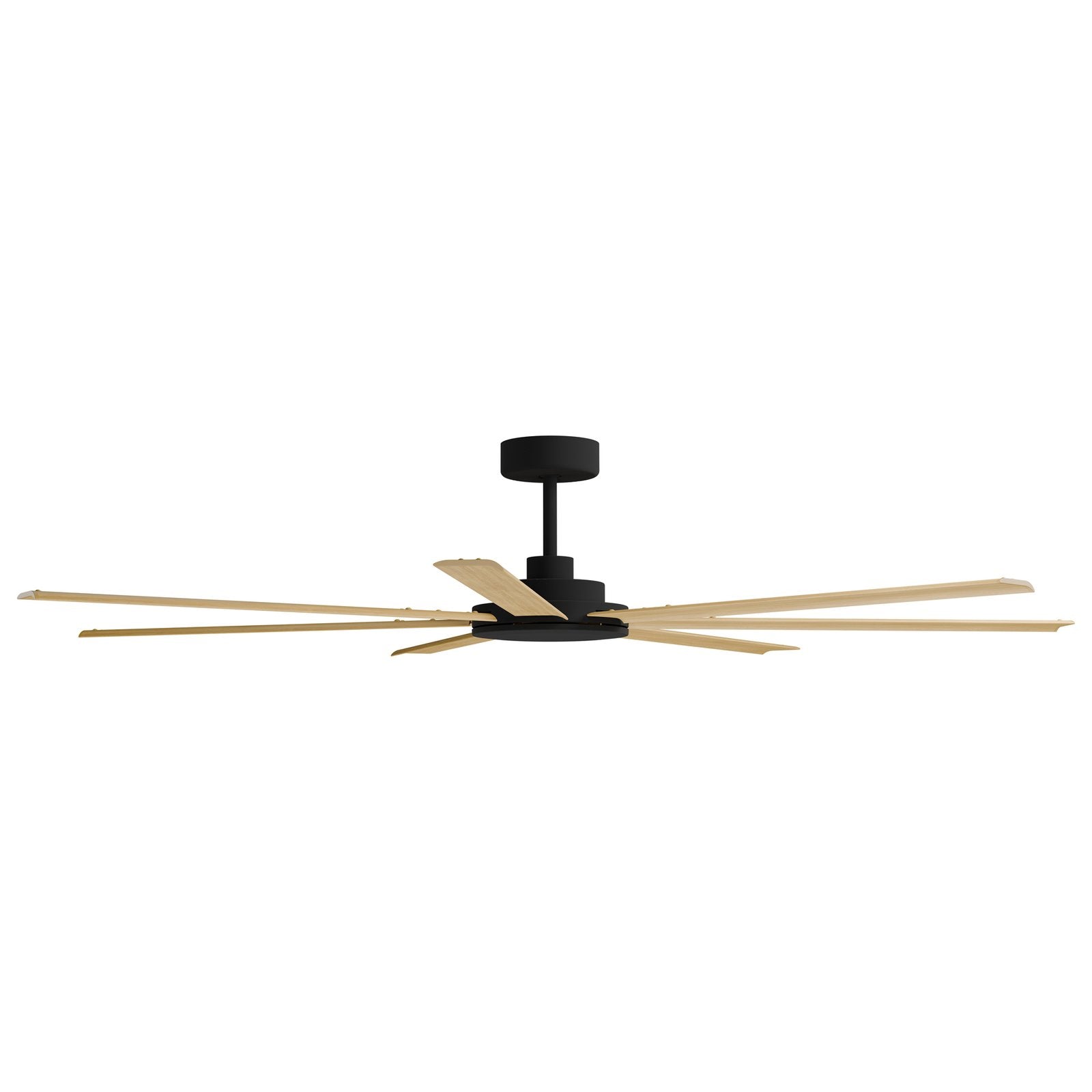 Calibo Alula 80" (2032mm) 7 Blade Indoor/Outdoor DC Ceiling Fan & Remote in Black with Bamboo