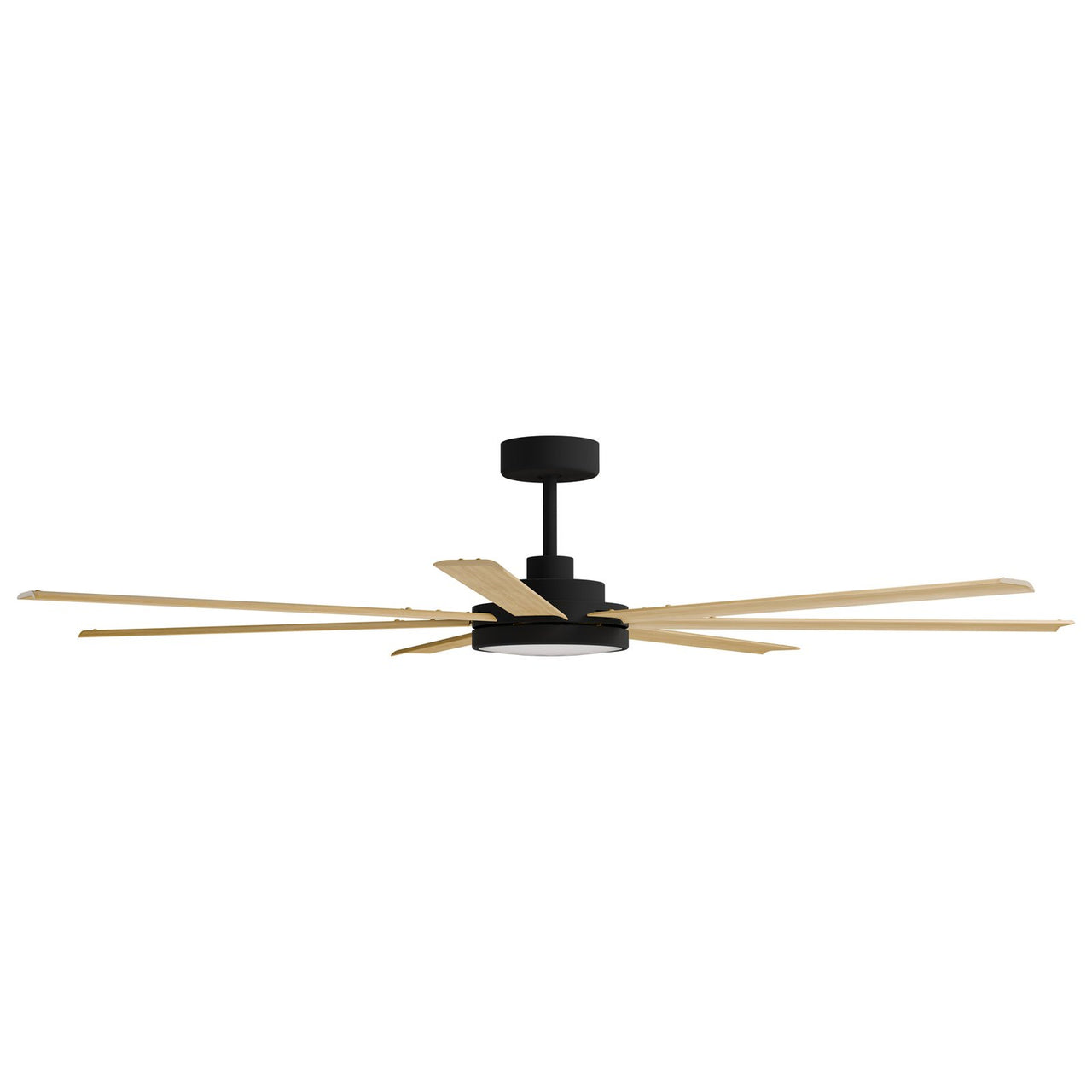 Calibo Alula 80" (2032mm) 7 Blade Indoor/Outdoor DC Ceiling Fan with 24W Light & Remote in Black with Bamboo