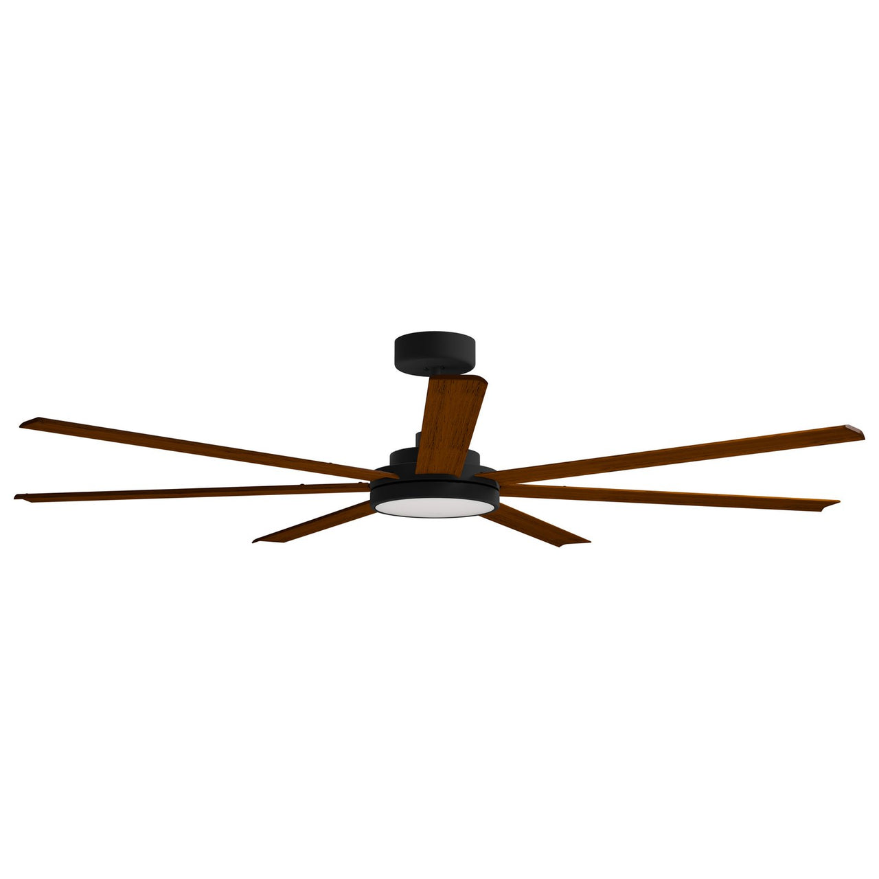 Calibo Alula 80" (2032mm) 7 Blade Indoor/Outdoor DC Ceiling Fan with 24W Light & Remote in Black with Koa