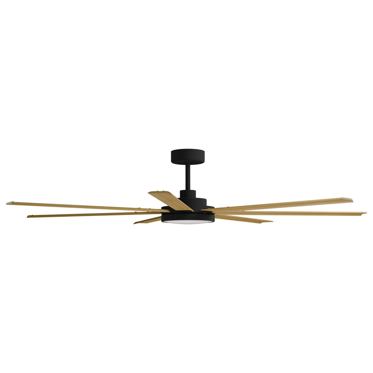 Calibo Alula 80" (2032mm) 7 Blade Indoor/Outdoor DC Ceiling Fan with 24W Light & Remote in Black with Teak