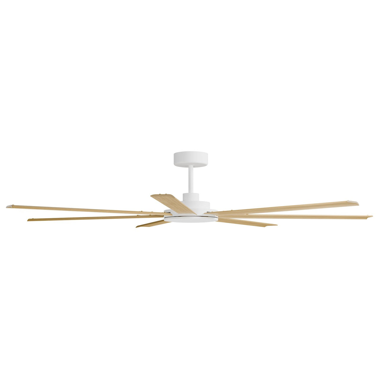 Calibo Alula 80" (2032mm) 7 Blade Indoor/Outdoor DC Ceiling Fan & Remote in White with Bamboo