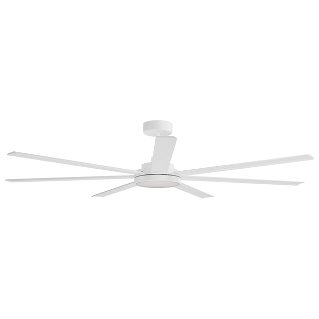 Calibo Alula 80" (2032mm) 7 Blade Indoor/Outdoor DC Ceiling Fan with 24W Light & Remote in White