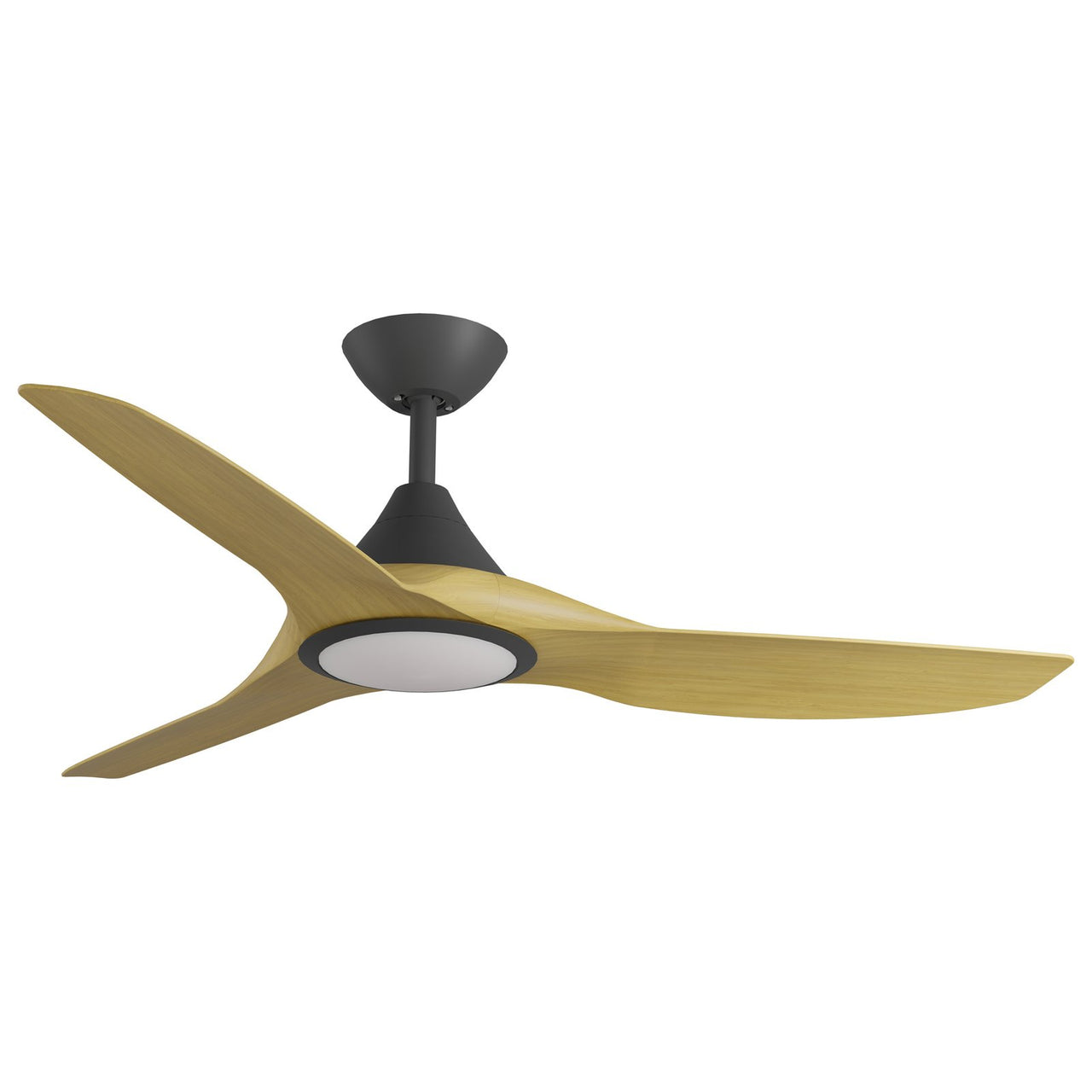 Calibo Smart CloudFan ABS DC Ceiling Cloud Fan with 20W CCT LED Light and Remote in Black with Bamboo