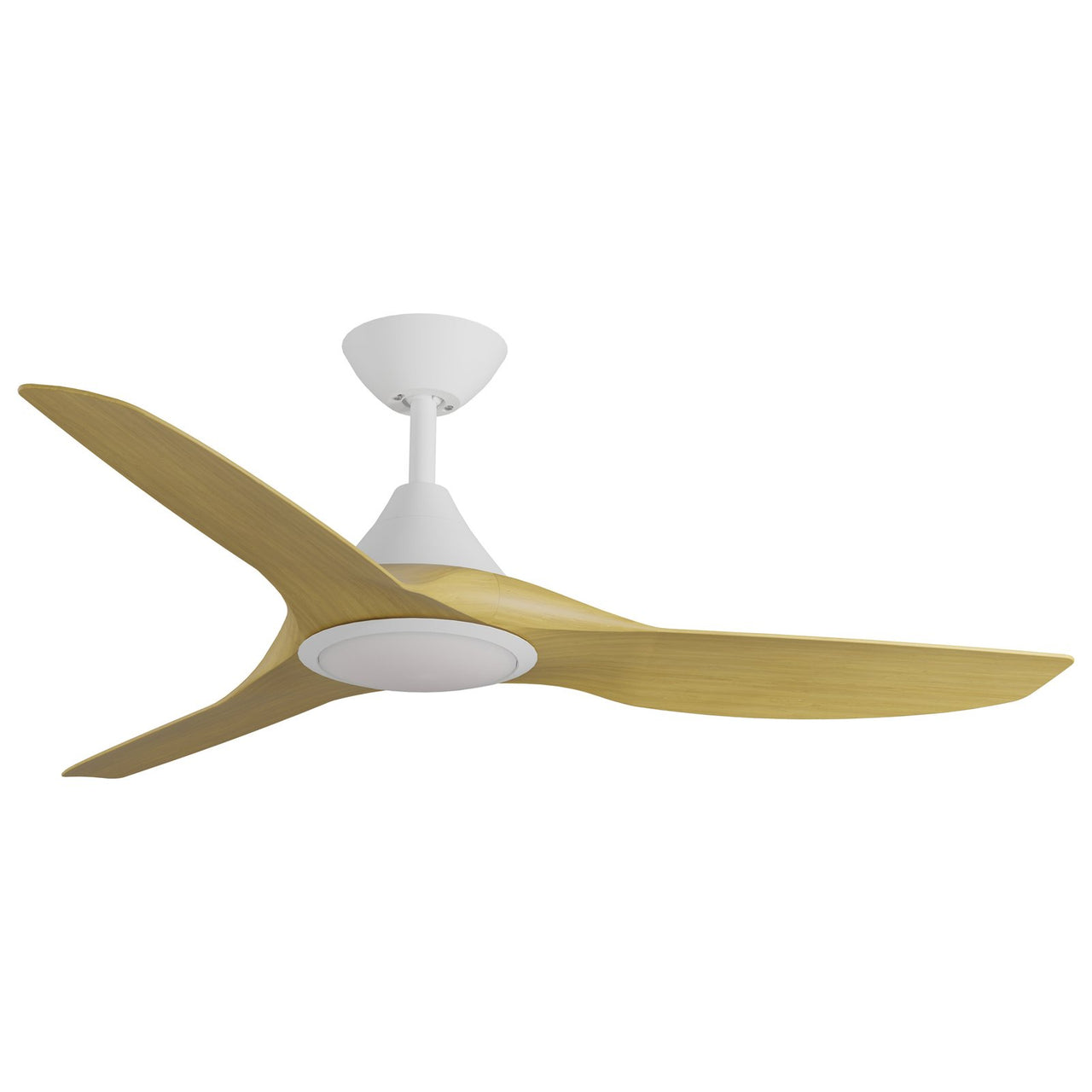 Calibo Smart CloudFan ABS DC Ceiling Cloud Fan with 20W CCT LED Light and Remote in White with Bamboo