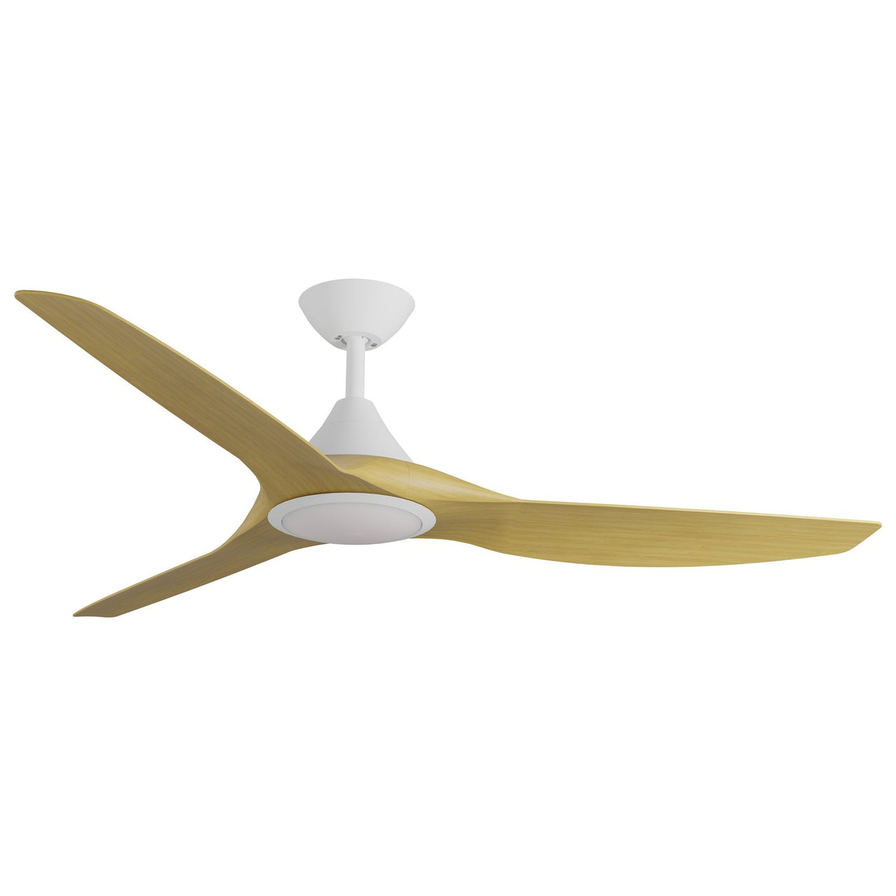 Calibo Smart CloudFan 60" (1520mm) ABS DC Ceiling Cloud Fan with 20W CCT LED Light and Remote in White with Bamboo