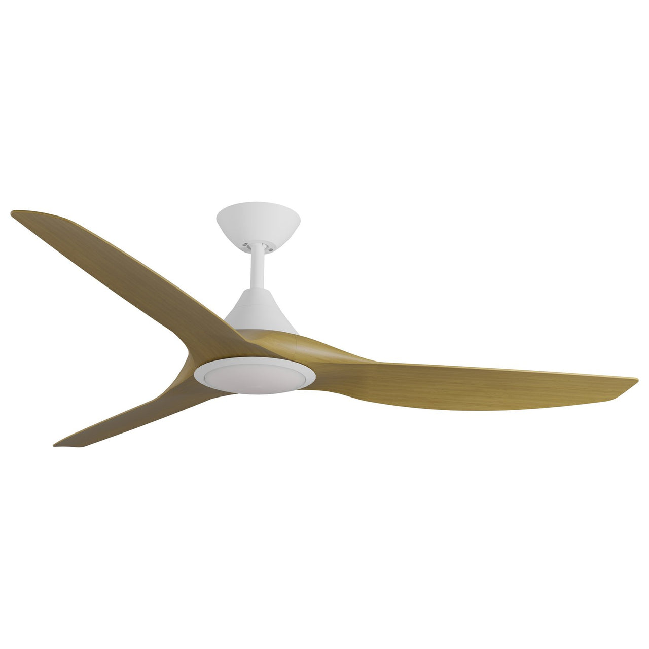 Calibo Smart CloudFan 60" (1520mm) ABS DC Ceiling Cloud Fan with 20W CCT LED Light and Remote in White with Teak