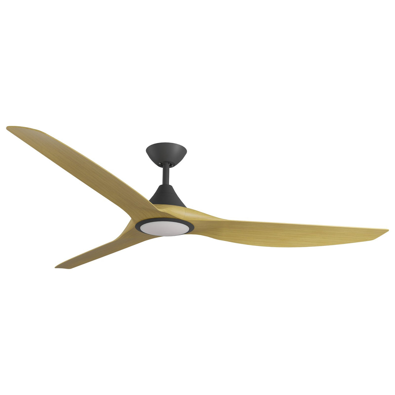 Calibo Smart CloudFan 72" (1830mm) ABS DC Ceiling Cloud Fan with 20W CCT LED Light and Remote In Black with Bamboo