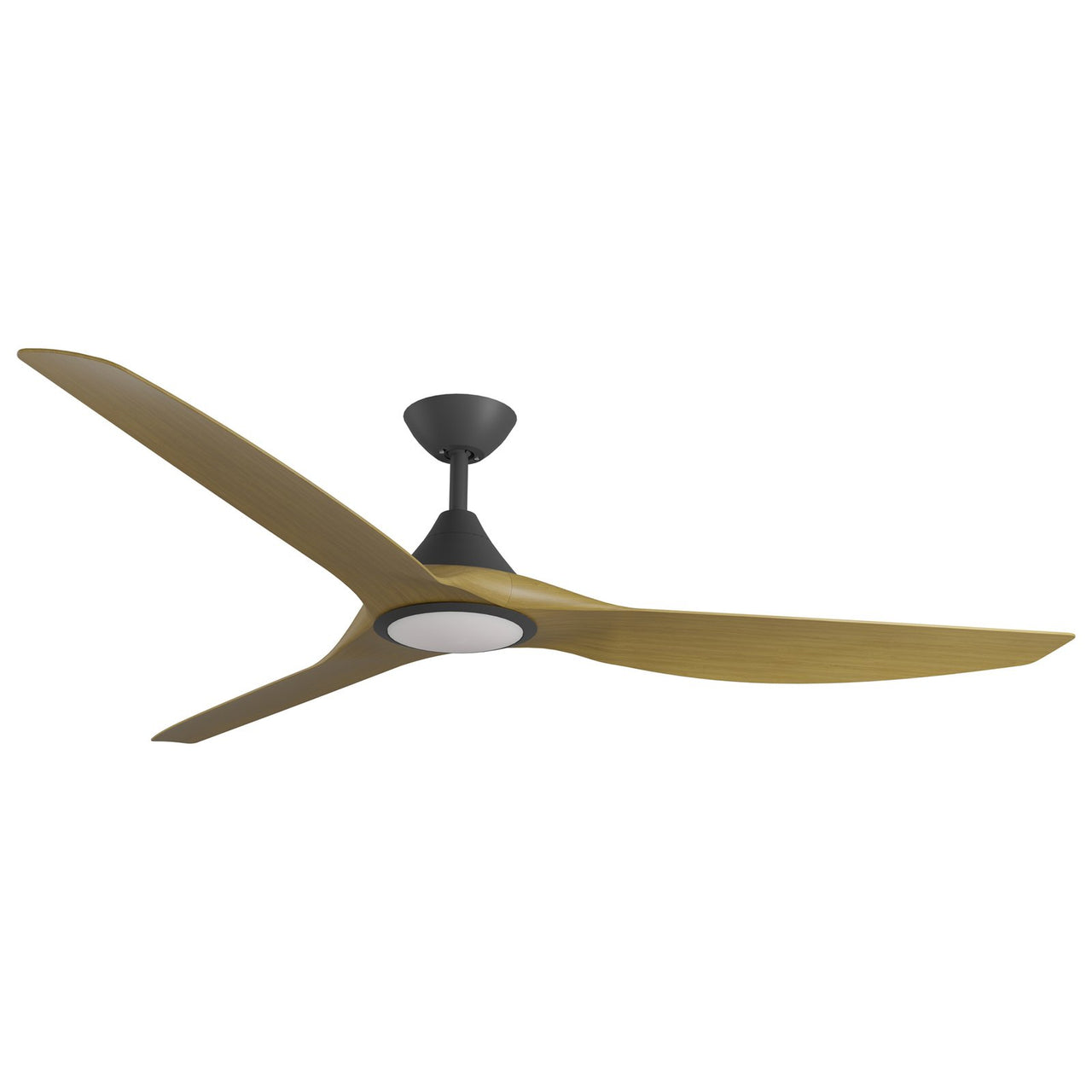 Calibo Smart CloudFan 72" (1830mm) ABS DC Ceiling Cloud Fan with 20W CCT LED Light and Remote In Black with Teak