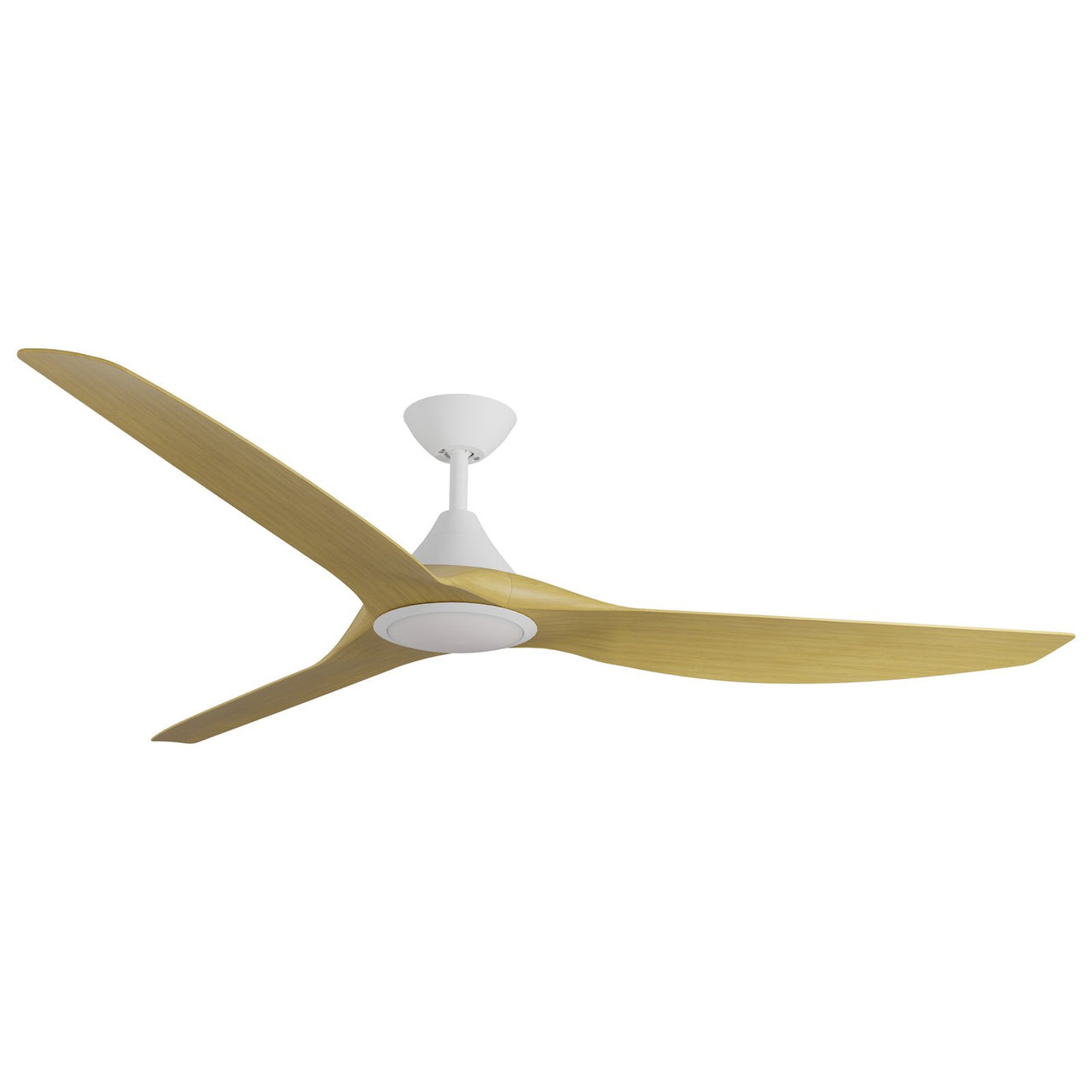 Calibo Smart CloudFan 72" (1830mm) ABS DC Ceiling Cloud Fan with 20W CCT LED Light and Remote In White with Bamboo