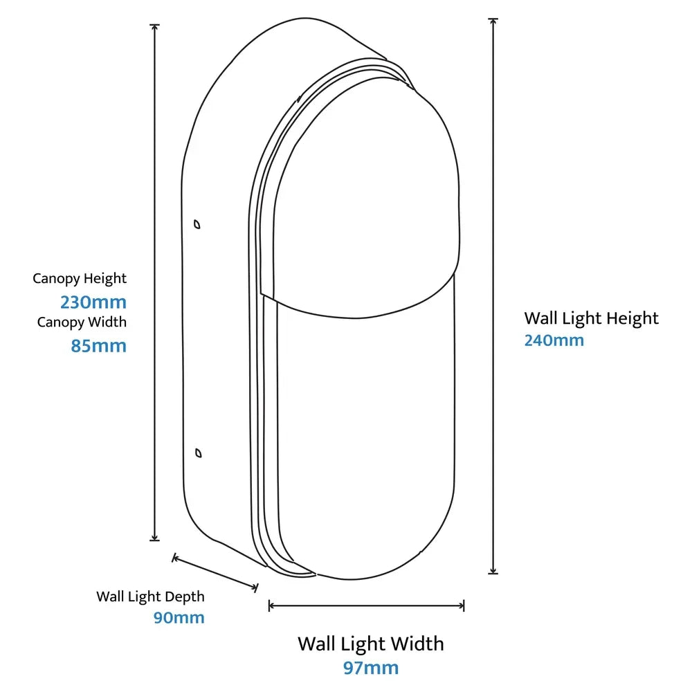 Drift 10W LED Tri-Colour Bunker Exterior Wall Light Non Dimmable White IP65