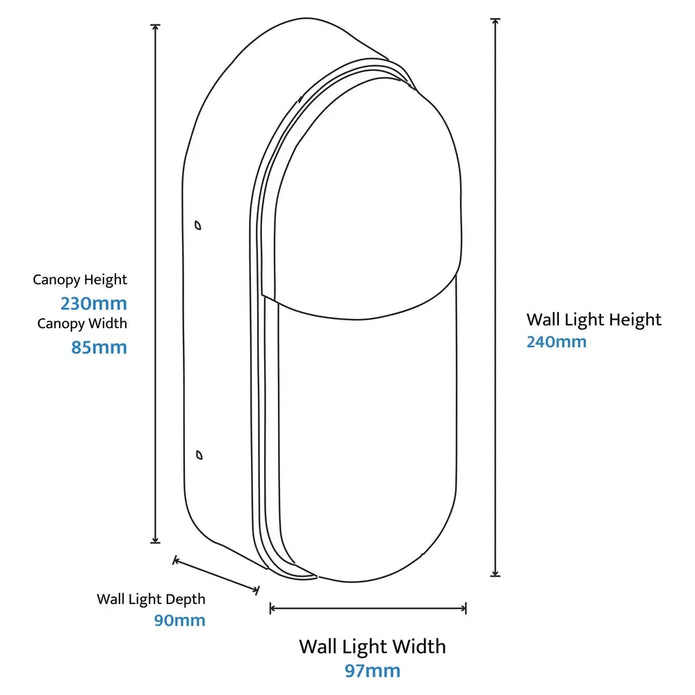 Drift 10W LED Tri-Colour Bunker Exterior Wall Light Non Dimmable White IP65