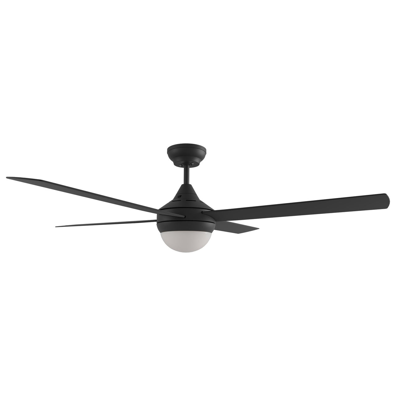 Heron AC Ceiling Fan with ABS Blades and Light in Black